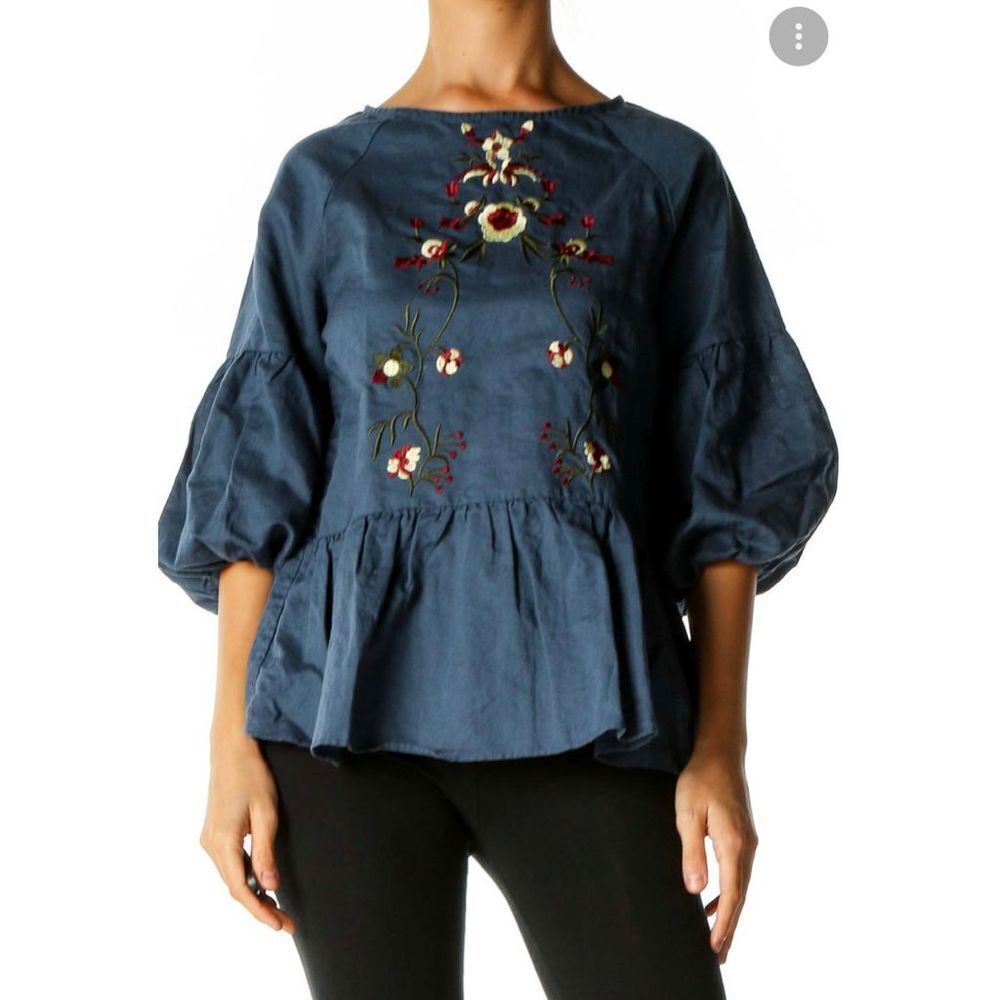 Hidden Alley size large blue Bohemian blouse